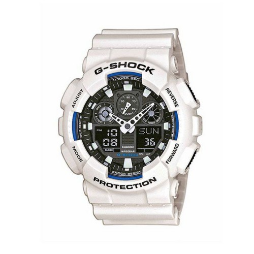 CASIO G-Shock Ρολόι Λευκό με Λουράκι από Καουτσούκ και Μαύρο Καντράν