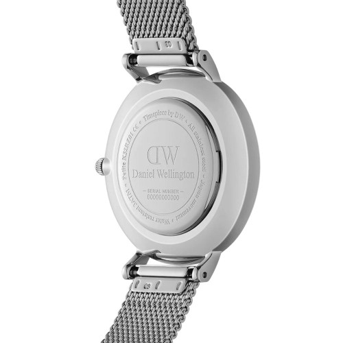 DANIEL WELLINGTON Petite Sterling Ρολόι Ασημί με Μεταλλικό Μπρασελέ και Λευκό Καντράν