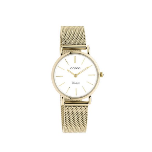 OOZOO Timepieces Ρολόι Χρυσό με Μεταλλικό Μπρασελέ και Λευκό Καντράν