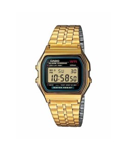 CASIO Vintage Ρολόι Χρυσό με Μεταλλικό Μπρασελέ και Μαύρο Καντράν