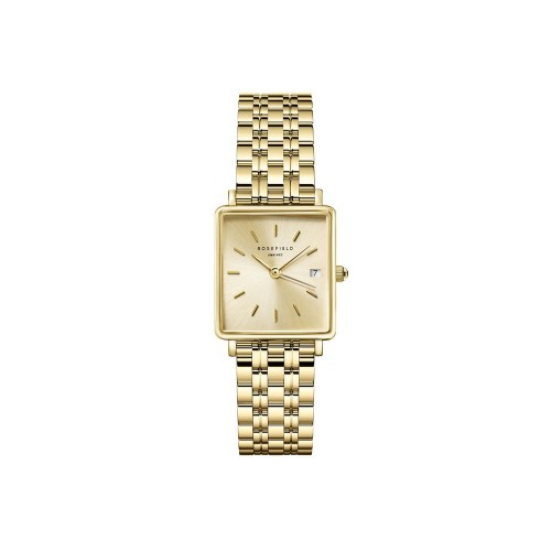 Rosefield The Boxy XS Champagne Γυναικείο Ρολόι με Μεταλλικό Μπρασελέ σε Κίτρινο χρώμα