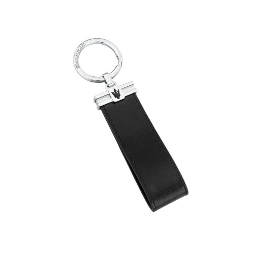 MASERATI KEY RING KMU2230102 Ασημένιο Μπρελόκ Με Δερμάτινο Λουράκι