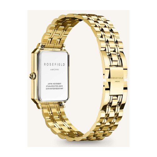 ROSEFIELD The Octagon XS Ρολόι Ασημί με Μεταλλικό Μπρασελέ και Λευκό Καντράν