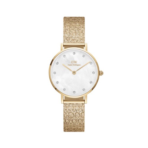 DANIEL WELLINGTON Petite Lumine Pressed Piano Ρολόι Χρυσό με Μεταλλικό Μπρασελέ και Φιλντισι Καντράν
