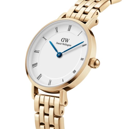 DANIEL WELLINGTON Petite Roman Numerals 5-Link Ρολόι Χρυσό με Μεταλλικό Μπρασελέ και Λευκό Καντράν