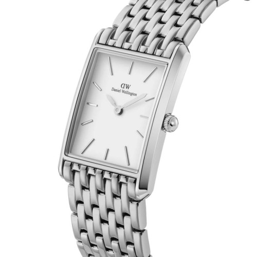 DANIEL WELLINGTON Bound 9-Link Silver Ρολόι Ασημί με Μεταλλικό Μπρασελέ και Λευκό Καντράν