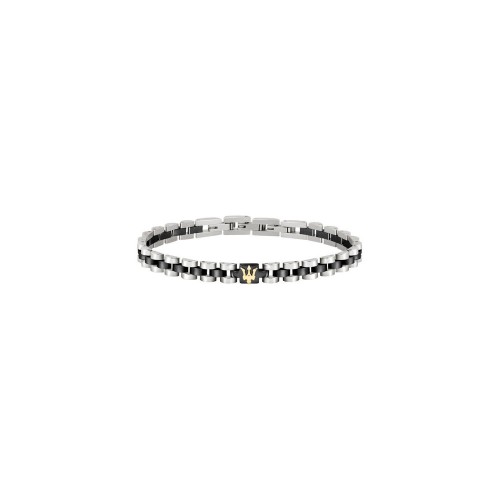 MASERATI ARM RING JM320AST08 Δίχρωμο Ανδρικό Βραχιόλι Με Τρίαινα