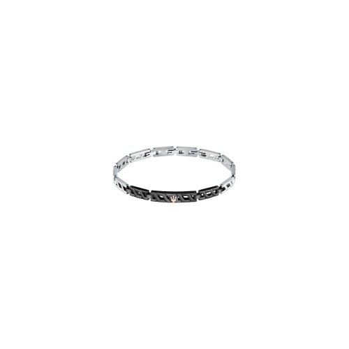 MASERATI ARM RING JM124AVD36 Ανδρικό Βραχιόλι Δίχρωμο Με Ροζ Χρυσή Τρίαινα