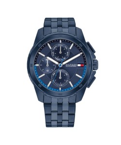 TOMMY HILFIGER Walker Multifunction Ρολόι Μπλέ με Μεταλλικό Μπρασελέ και Μπλε Καντράν