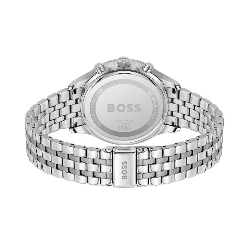 HUGO BOSS Avery Ρολόι Ασημί με Μεταλλικό Μπρασελέ και Μαύρο Καντράν