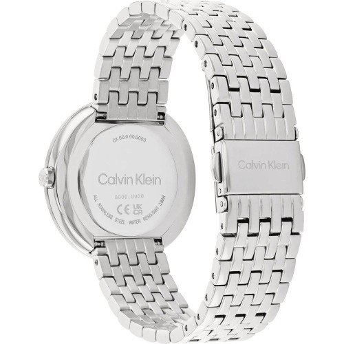 CALVIN KLEIN Twisted Bezel Ρολόι Ασημί με Μεταλλικό Μπρασελέ και Ασημί Καντράν