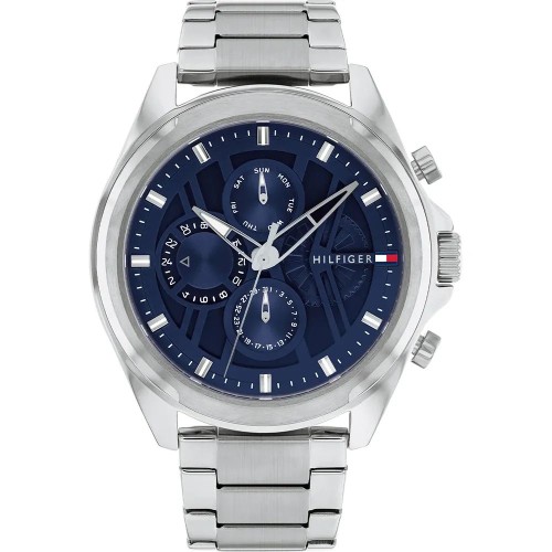 TOMMY HILFIGER Jax Ρολόι Ασημί με Μεταλλικό Μπρασελέ και Μπλε Καντράν