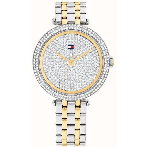 TOMMY HILFIGER Natalie Ρολόι Ασημί και Χρυσό με Μεταλλικό Μπρασελέ και Ασημί Καντράν