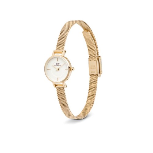 DANIEL WELLINGTON Petite Mini Evergold Ρολόι Χρυσό με Μεταλλικό Μπρασελέ και Λευκό Καντράν
