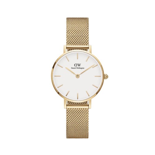 DANIEL WELLINGTON Petite Evergold Ρολόι Χρυσό με Μεταλλικό Μπρασελέ και Λευκό Καντράν