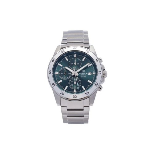 CASIO Edifice Chronograph Ρολόι Ασημί με Μεταλλικό Μπρασελέ και Μπλε Καντράν