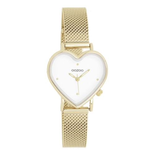 OOZOO Timepieces Ρολόι Χρυσό με Μεταλλικό Μπρασελέ και Λευκό Καντράν