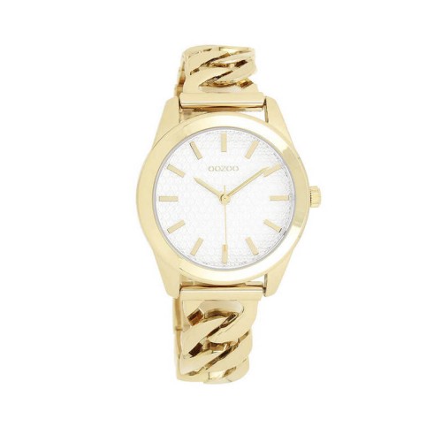 OOZOO Timepieces Ρολόι Χρυσό με Μεταλλικό Μπρασελέ και Λευκό Καντράν
