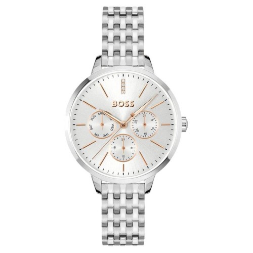 HUGO BOSS Symphony Ρολόι Ασημί με Μεταλλικό Μπρασελέ και Ασημί Καντράν