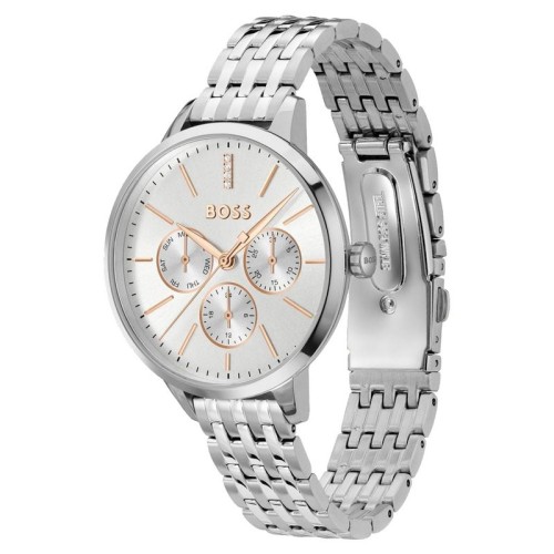 HUGO BOSS Symphony Ρολόι Ασημί με Μεταλλικό Μπρασελέ και Ασημί Καντράν