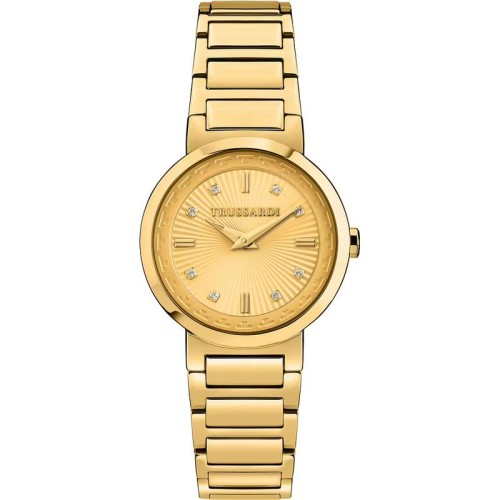 TRUSSARDI T-Bridge Ρολόι Χρυσό με Μεταλλικό Μπρασελέ και Χρυσό Καντράν