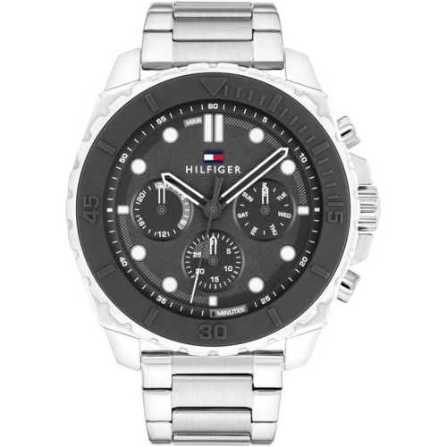 TOMMY HILFIGER Morgan Ρολόι Ασημί με Μεταλλικό Μπρασελέ και Μαύρο Καντράν