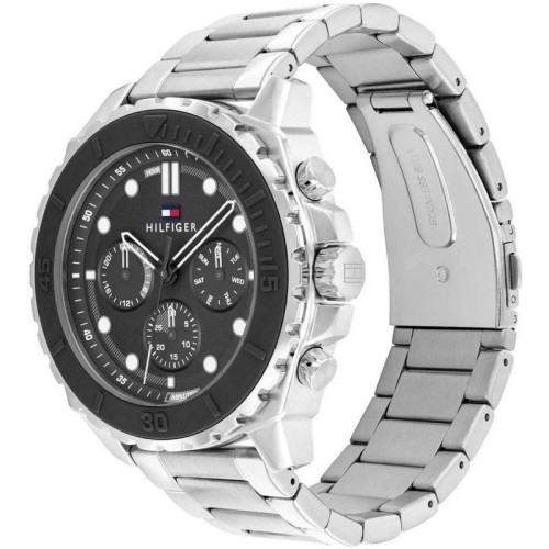 TOMMY HILFIGER Morgan Ρολόι Ασημί με Μεταλλικό Μπρασελέ και Μαύρο Καντράν