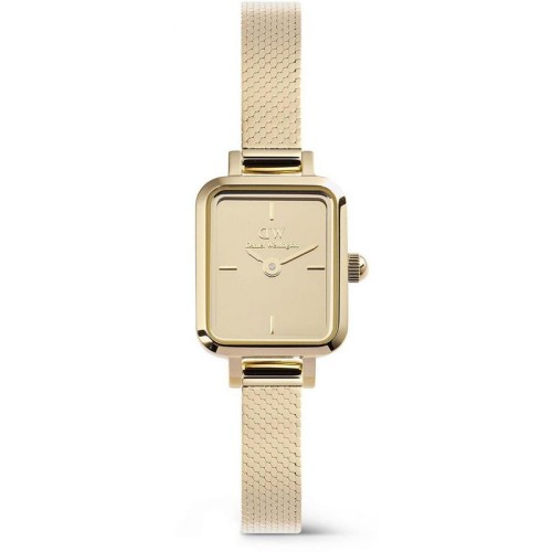 DANIEL WELLINGTON Quadro Mini Reflection Ρολόι Χρυσό με Μεταλλικό Μπρασελέ και Χρυσό Καντράν