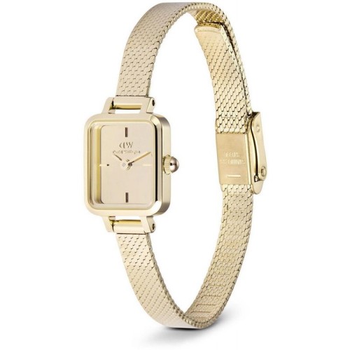 DANIEL WELLINGTON Quadro Mini Reflection Ρολόι Χρυσό με Μεταλλικό Μπρασελέ και Χρυσό Καντράν