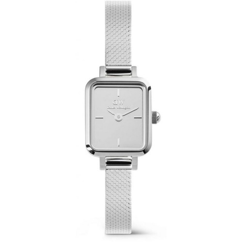 DANIEL WELLINGTON Quadro Mini Reflection Ρολόι Ασημί με Μεταλλικό Μπρασελέ και Ασημί Καντράν