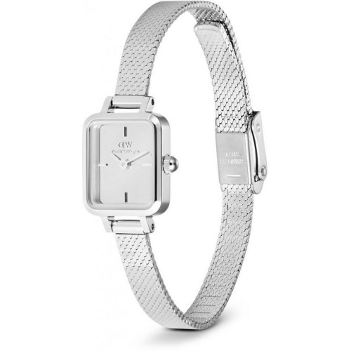 DANIEL WELLINGTON Quadro Mini Reflection Ρολόι Ασημί με Μεταλλικό Μπρασελέ και Ασημί Καντράν