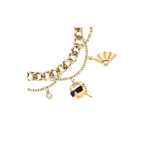 KARL LAGERFELD CHARMS KLAYD11 Γυναικείο Βραχιόλι Χρυσό Με Κρεμαστά Σχέδια