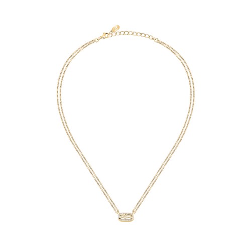 KARL LAGERFELD CRYSTALS KLAYC12 Γυναικείο Κολιέ Χρυσό Με Διπλή Αλυσίδα Με Λογότυπο