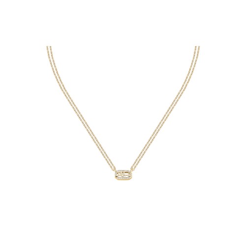 KARL LAGERFELD CRYSTALS KLAYC12 Γυναικείο Κολιέ Χρυσό Με Διπλή Αλυσίδα Με Λογότυπο