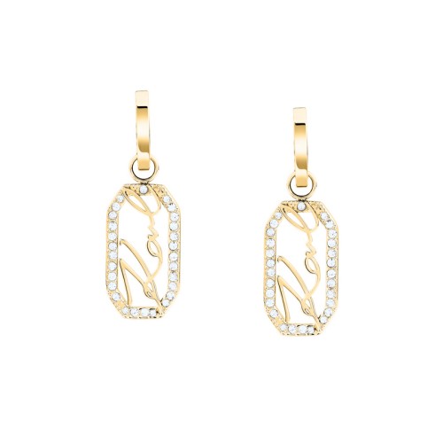 KARL LAGERFELD CRYSTALS KLAYC45 Γυναικεία Σκουλαρίκια Χρυσά Με Λογότυπο Και Πέτρες