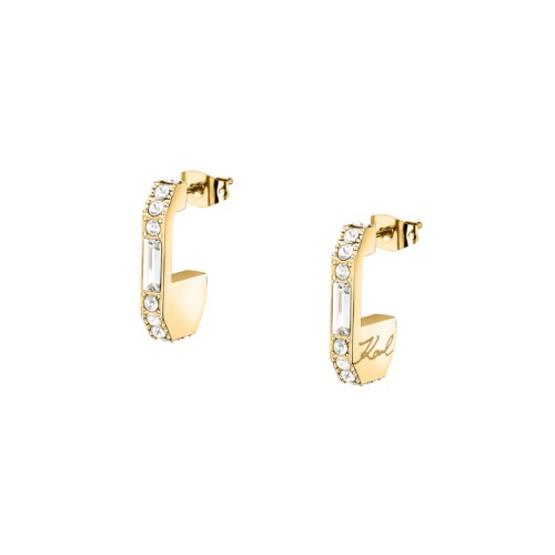 KARL LAGERFELD CRYSTALS KLAYC35 Γυναικεία Σκουλαρίκια Χρυσά Με Πέτρες Και Λογότυπο