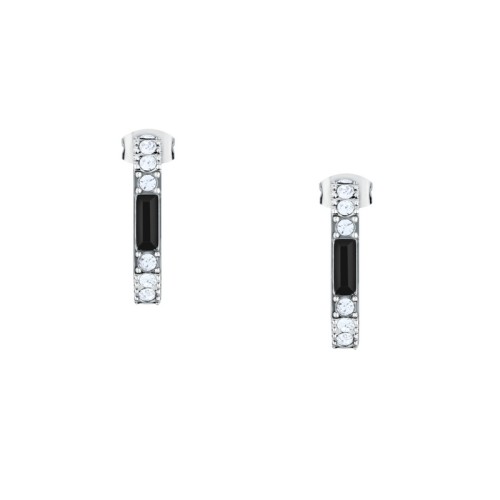 KARL LAGERFELD CRYSTALS KLAYC42 Γυναικεία Σκουλαρίκια Ασημένια Με Άσπρες Και Μαύρες Πέτρες