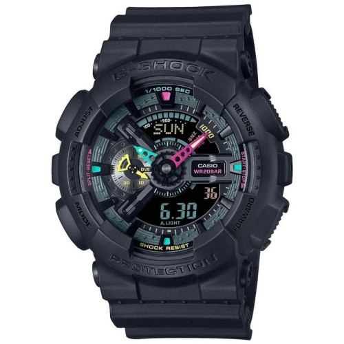 CASIO G-Shock Ρολόι Μαύρο με Μαύρο Λουράκι από Καουτσούκ και Μαύρο Καντράν