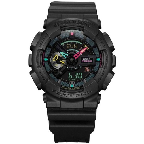 CASIO G-Shock Ρολόι Μαύρο με Μαύρο Λουράκι από Καουτσούκ και Μαύρο Καντράν