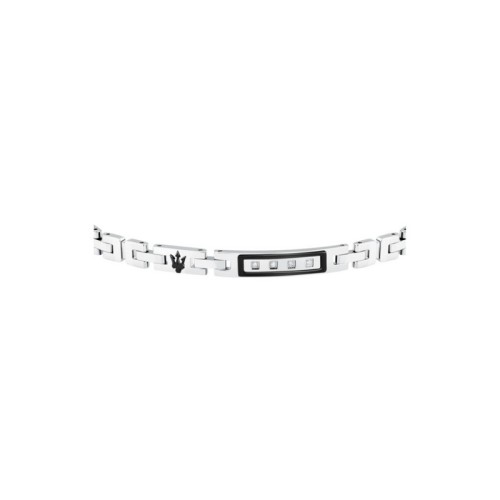 MASERATI DIAMONDS JM125ATY21 Βραχιόλι Δίχρωμο Με Πέτρες Και Τρίαινα