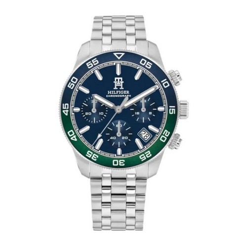 TOMMY HILFIGER Lance Ρολόι Ασημί με Μεταλλικό Μπρασελέ και Μπλέ Καντράν
