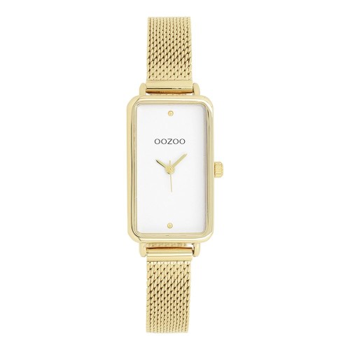 OOZOO Timepieces Ρολόι Χρυσό με Μεταλλικό Μπρασελέ και Λευκό Καντράν