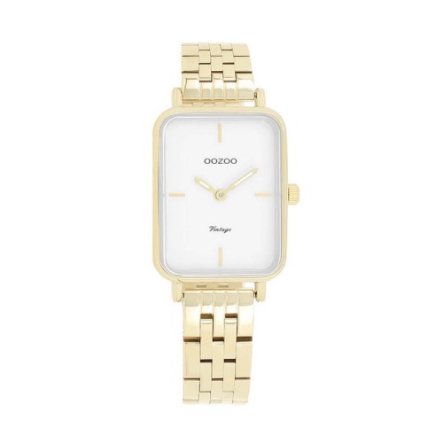 OOZOO Timepieces Ρολόι Χρυσό με Μεταλλικό Μπρασελέ και Λευκό Καντράν