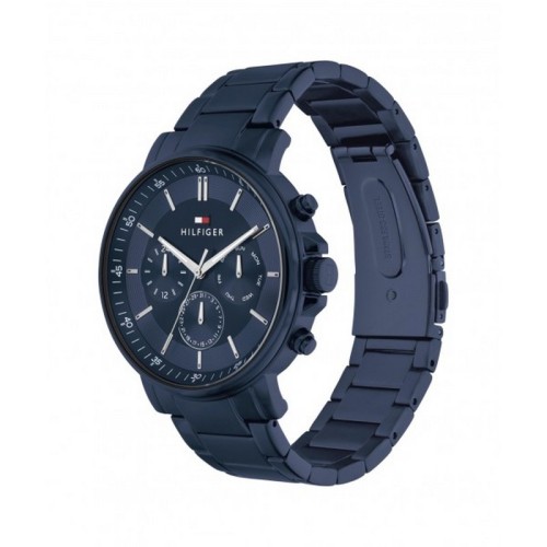 TOMMY HILFIGER Tyson Ρολόι Μπλε με Μεταλλικό Μπρασελέ και Μπλε Καντράν