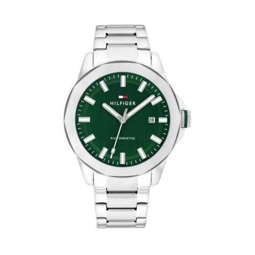 TOMMY HILFIGER Sea Gull Ρολόι Ασημί με Μεταλλικό Μπρασελέ και Πράσινο Καντράν