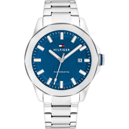 TOMMY HILFIGER Ρολόι Ασημί με Μεταλλικό Μπρασελέ και Μπλε Καντράν