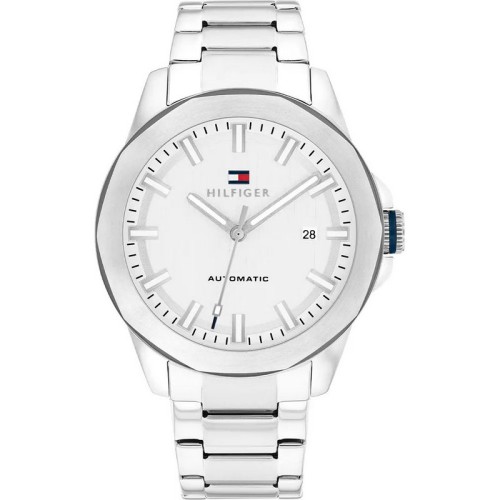 TOMMY HILFIGER Lars Ρολόι Ασημί με Μεταλλικό Μπρασελέ και Ασημί Καντράν