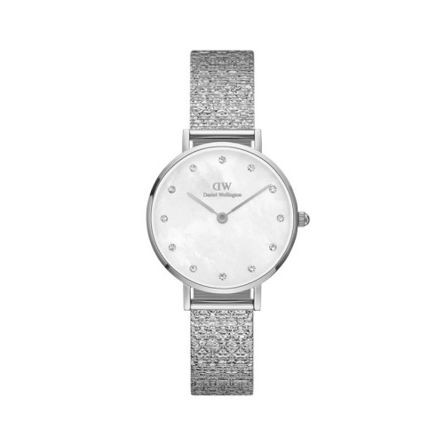 DANIEL WELLINGTON Petite Lumine Pressed Piano Ρολόι Ασημί με Μεταλλικό Μπρασελέ και Φιλντισι Καντράν
