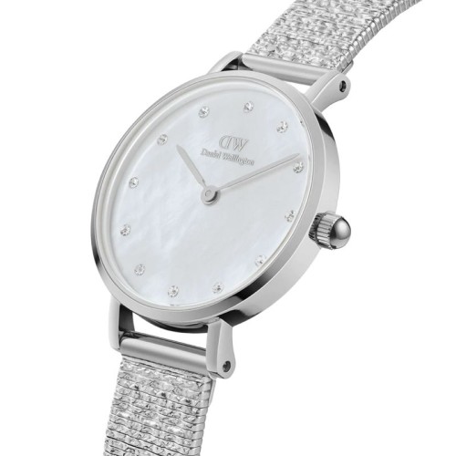 DANIEL WELLINGTON Petite Lumine Pressed Piano Ρολόι Ασημί με Μεταλλικό Μπρασελέ και Φιλντισι Καντράν