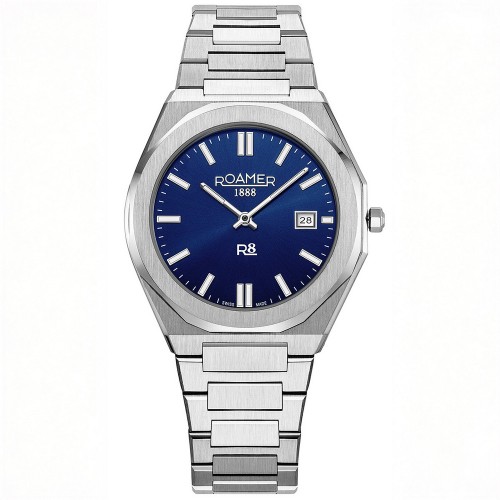 ROAMER R8 Gents Ρολόι Ασημί με Μεταλλικό Μπρασελέ και Μπλε Καντράν